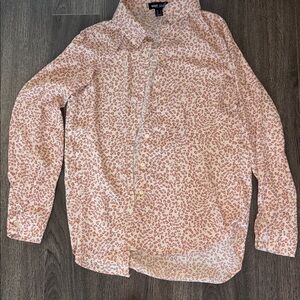 Pink Leopard Print Button-Up Shirt